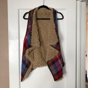 Faux Fur Flannel Vest